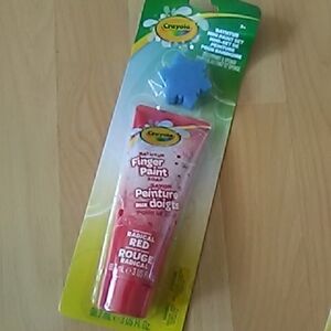 YES $3DOLLARS >>> Radical Red Finger Paint with Blue Sponge BATH TIME SOAP FUN
